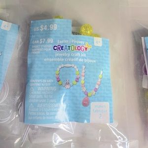 Jewelry Craft Kits, 4 kits for necklace and bracelet making, bunny rabbit charms